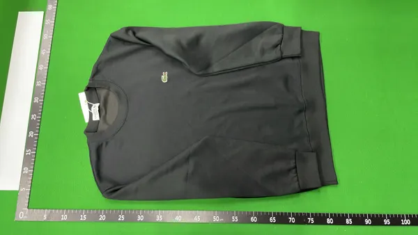 Cream Quarter-Zip Sweatshirt With Stand Collar — warehouse QC photo 1