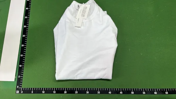 White Long-Sleeve Top With Red Heart Sleeve Print — warehouse QC photo 4