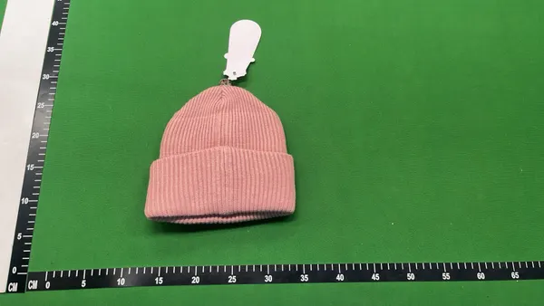 Black Ribbed Beanie With Cross Knit Cuff — warehouse QC photo 5