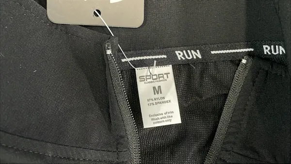 Grey Quarter-Zip Pullover With Hex Print Panels — warehouse QC photo 1