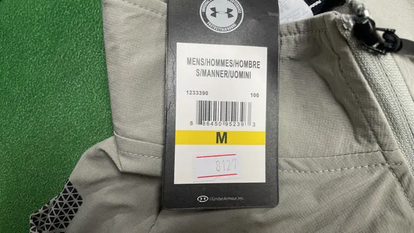 Grey Quarter-Zip Pullover With Hex Print Panels — warehouse QC photo 5