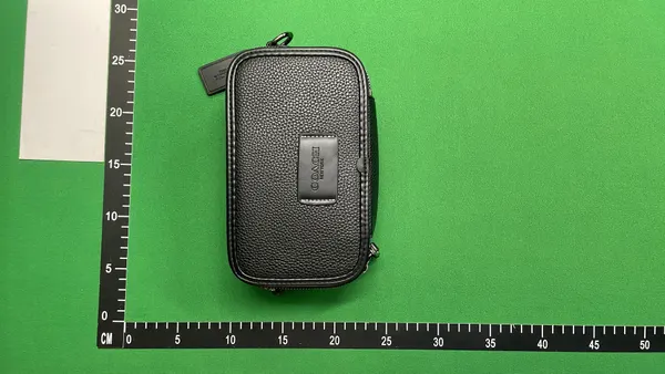 Grey Monogram Crossbody Bag With Double Zip — warehouse QC photo 1