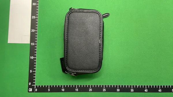 Grey Monogram Crossbody Bag With Double Zip — warehouse QC photo 2