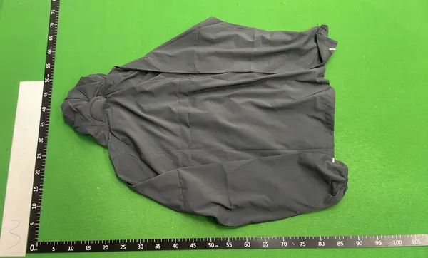 Black Hooded Lightweight Windbreaker Jacket (#2) — warehouse QC photo 3