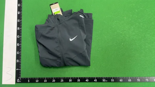 Black Hooded Lightweight Windbreaker Jacket (#2) — warehouse QC photo 4