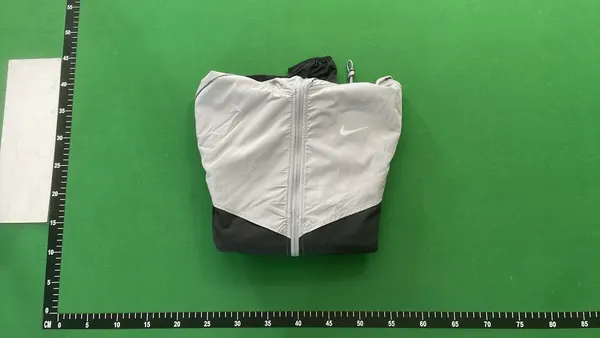 Pink Grey Colorblock Hooded Windbreaker Jacket — warehouse QC photo 4