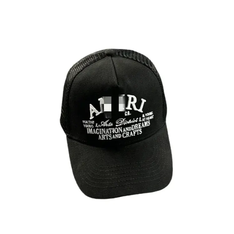 Black Mesh Trucker Cap With Raised Embroidery — merchant catalogue photo