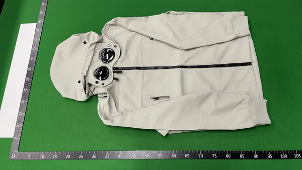 Black Hooded Softshell Jacket With Lens Detail — warehouse QC photo 2