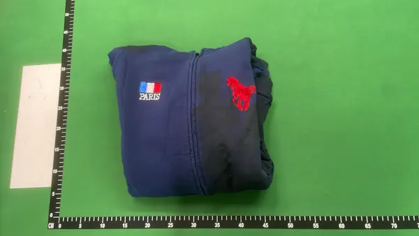 Faded Navy Oversized Zip Up Hoodie — warehouse QC photo 4