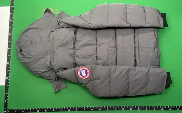Black Fur-Trim Hooded Puffer Down Jacket — warehouse QC photo 3