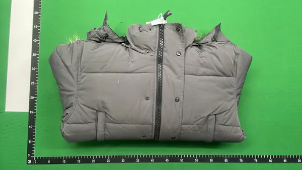 Black Fur-Trim Hooded Puffer Down Jacket — warehouse QC photo 4