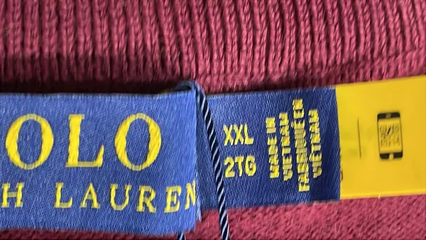 Navy Crewneck Knit Sweater With Chest Logo — warehouse QC photo 5