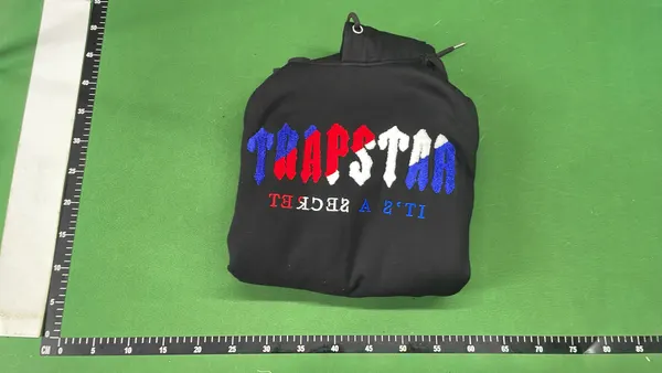 Black Hoodie With Graphic Chest Print (Grey) — warehouse QC photo 4