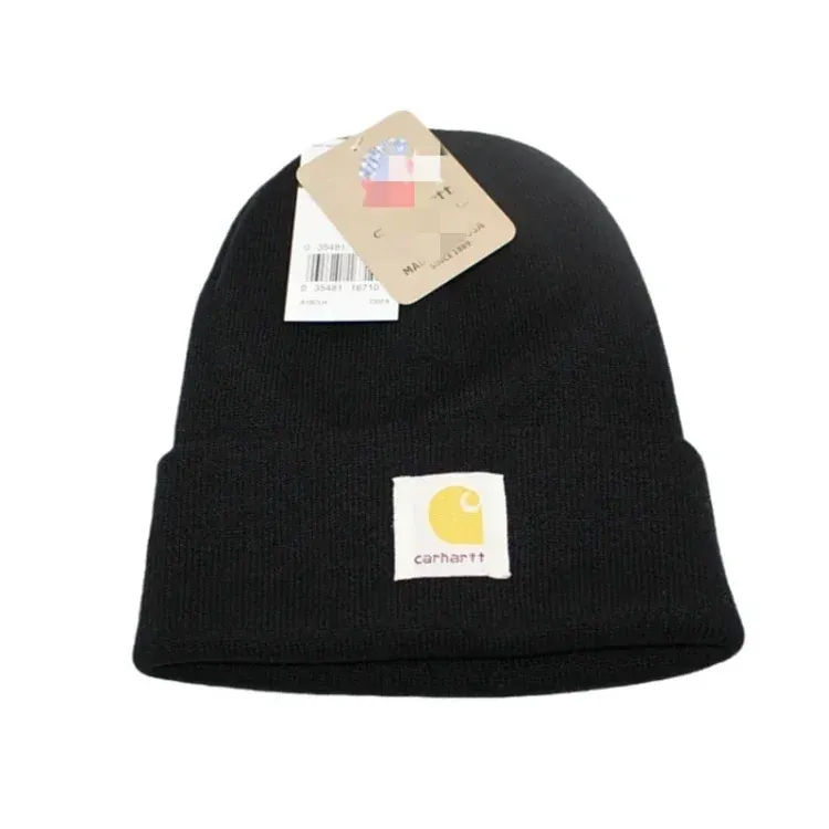 Black Ribbed Knit Cuffed Beanie — merchant catalogue photo