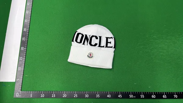 Black Knit Beanie With Contrast Logo Lettering — warehouse QC photo 4