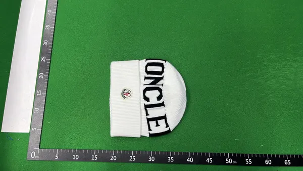 Black Knit Beanie With Contrast Logo Lettering — warehouse QC photo 6