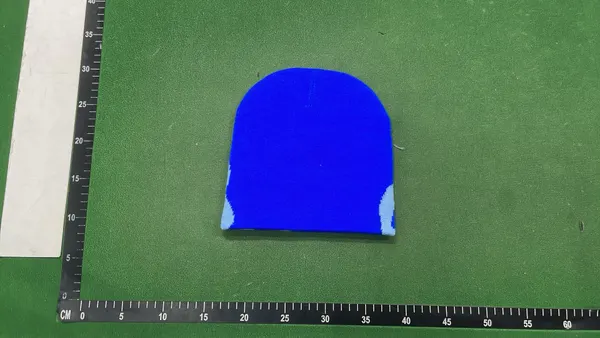 Ribbed Knit Beanie With Jacquard Lettering — warehouse QC photo 5