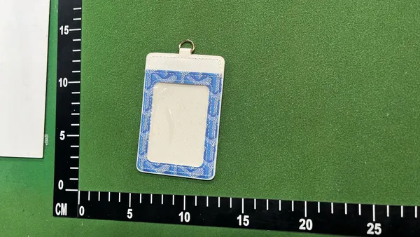 Black Card Holder With Cord Lanyard — warehouse QC photo 2