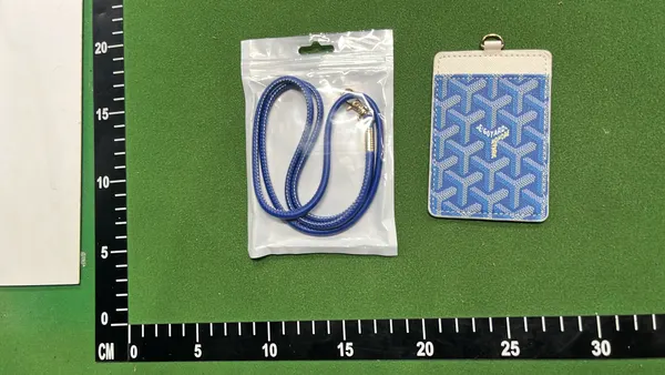 Black Card Holder With Cord Lanyard — warehouse QC photo 3