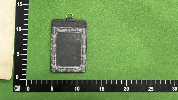 Black Card Holder With Cord Lanyard — warehouse QC photo 4