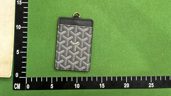 Black Card Holder With Cord Lanyard — warehouse QC photo 5