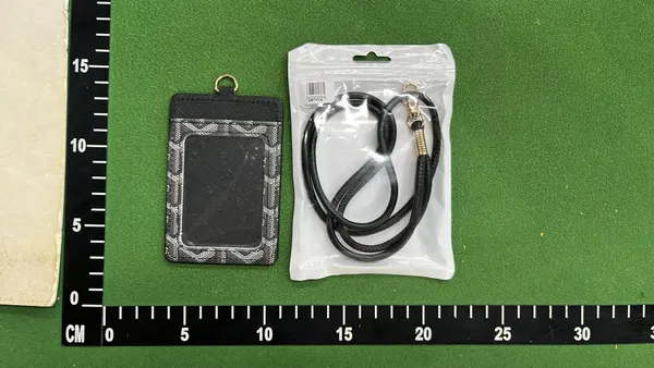 Black Card Holder With Cord Lanyard — warehouse QC photo 6