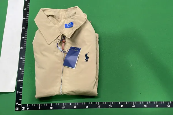 Navy Zip-Up Harrington Jacket With Button Tab — warehouse QC photo 4